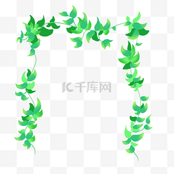 绿色的小树叶边框装饰