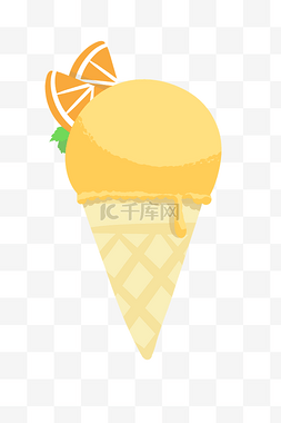 夏季橙色冰激凌PNG