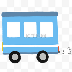 蓝色立体公交车插图
