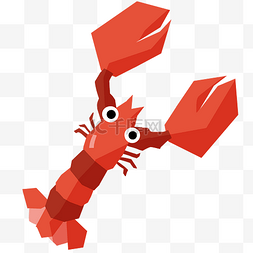 漂亮的红色龙虾插画