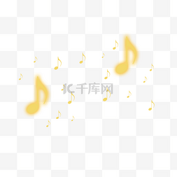 动感图片_黄色的动感的的音符