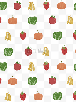 水果蔬菜透明底纹