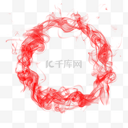 圆红色的图片_红色环形的烟雾效应
