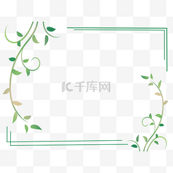 绿色叶子装饰图片_绿色藤曼植物边框纹理