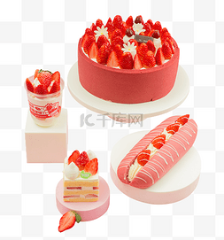 夏天蛋糕图片_草莓季生日蛋糕甜品现烤面包草莓