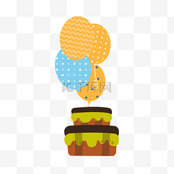 黄色背景唯美图片_生日聚会装饰元素背景气球