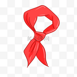 红领巾展开图片_学生红色红领巾