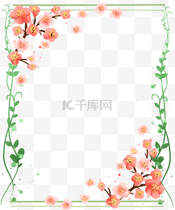 樱花植物边框图片_樱花藤蔓边框