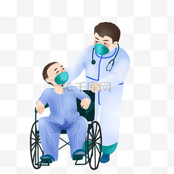 医生与坐轮椅病人
