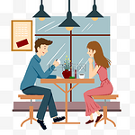 咖啡厅情侣约会