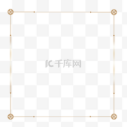 矩形框标题图片_金色简约中国风海报边框