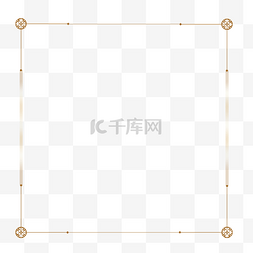 海报简约中国风图片_金色简约中国风海报边框