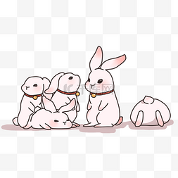 中秋节卡通手绘兔子合集