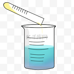 手绘化学元素图片_卡通创意实验室烧杯试管