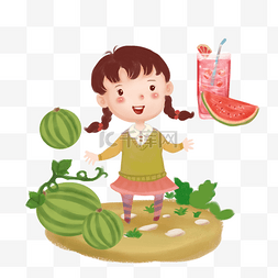 卡通饮品小图片_美味饮品系列西瓜果汁