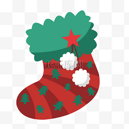 带补丁的袜子图片_红色圣诞树袜子