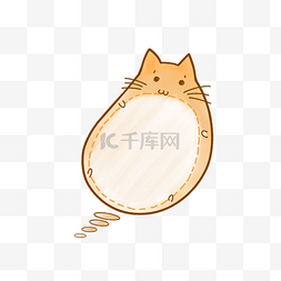 橘猫咪图片_卡通可爱手绘猫咪气泡