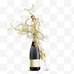 溢出液体图片_光泽感手绘创意香槟