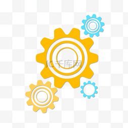 齿轮圆环logo图片_黄色机械齿轮