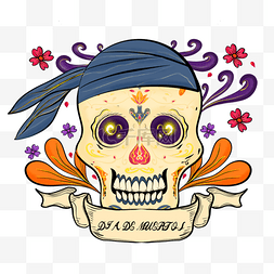 díade muertos手绘卡通骷髅图