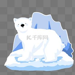 气候变暖北极熊图片_可爱白色北极熊