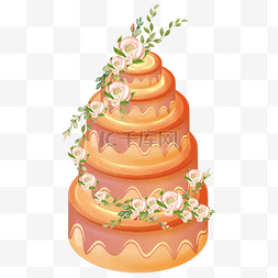 婚礼蛋糕元素图片_浪漫鲜花节日婚礼蛋糕