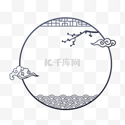 小鸟标题框图片_深灰色后现代边框