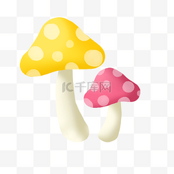 彩色蘑菇图片_彩色立体蘑菇PNG