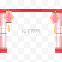 门栏粉色灯笼