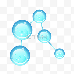 气泡条大标题图片_蓝色水分子