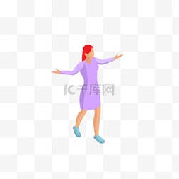 女人手舞足蹈矢量素材