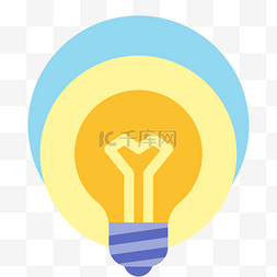 灯泡图标扁平化图片_卡通黄色的灯泡图标