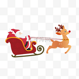雪橇速滑图片_架着麋鹿的圣诞老人