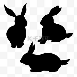 兔子剪影图片_动物兔子剪影