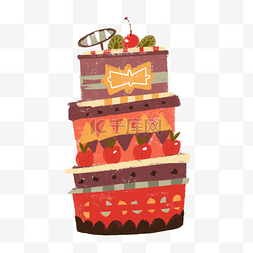 生日蛋糕樱桃图片_一个多层水果生日蛋糕