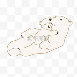 小北极熊图片_母亲节北极熊母子插画免抠元素下