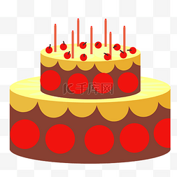 红色生日蛋糕图片_美味红色生日蛋糕