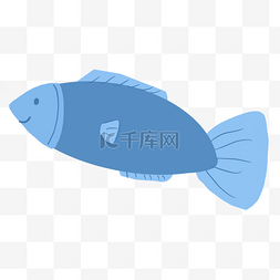 海鲜蓝色金鱼插画