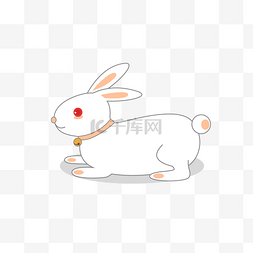 兔子图片_白色手绘中秋玉兔