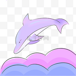 海豚你真棒图片_蓝色卡通海豚图