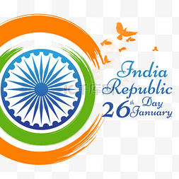 india republic day橙绿色创意