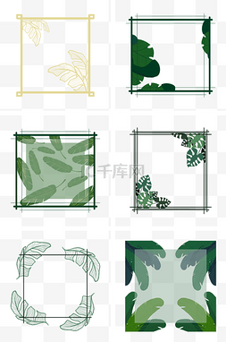 芭蕉叶边框图片_创意植物边框