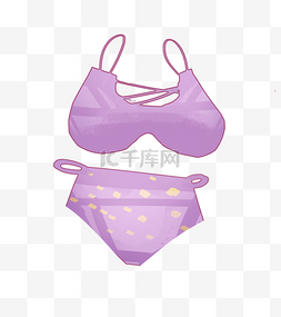 紫色卡通女式泳衣