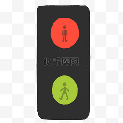 遵守交通规则图片_黑色立体红绿灯插图
