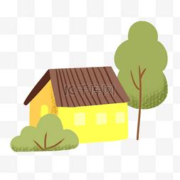 房顶插画元素图片_彩色创意房屋建筑元素