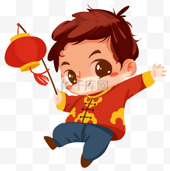 元旦团圆手绘插画