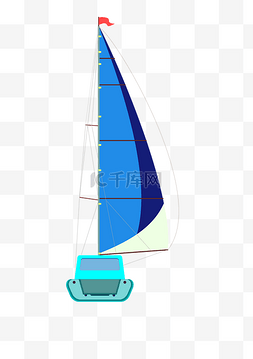 蓝色帆船