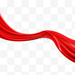 丝带元素图片_红色丝绸丝带