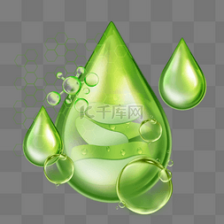 芦荟胶图片_透明绿色水滴形状芦荟胶