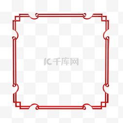 中国红背景中国风图片_C4D中国红复古边框